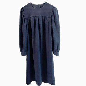 A.P.C Long Sleeve Shift Navy Dress XS